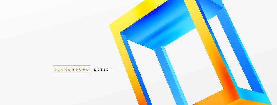 3D cube shapes vector geometric background. Trendy techno business template for Illustrazione stock