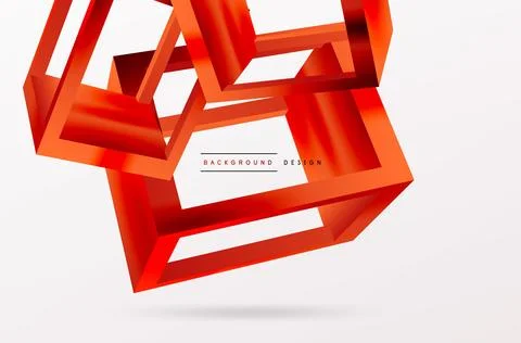 3D cube shapes vector geometric background. Trendy techno business template for 스톡 일러스트
