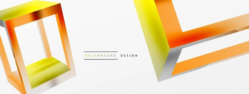 3D cube shapes vector geometric background. Trendy techno business template for 스톡 일러스트