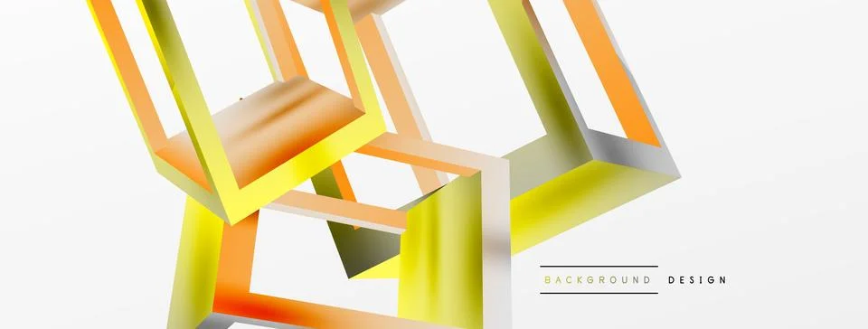 3D cube shapes vector geometric background. Trendy techno business template for Illustrazione stock