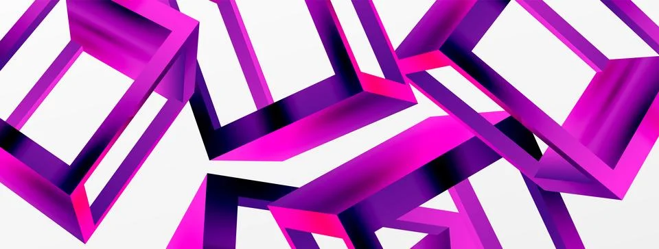 3D cube shapes vector geometric background. Trendy techno business template for Stock Illustration