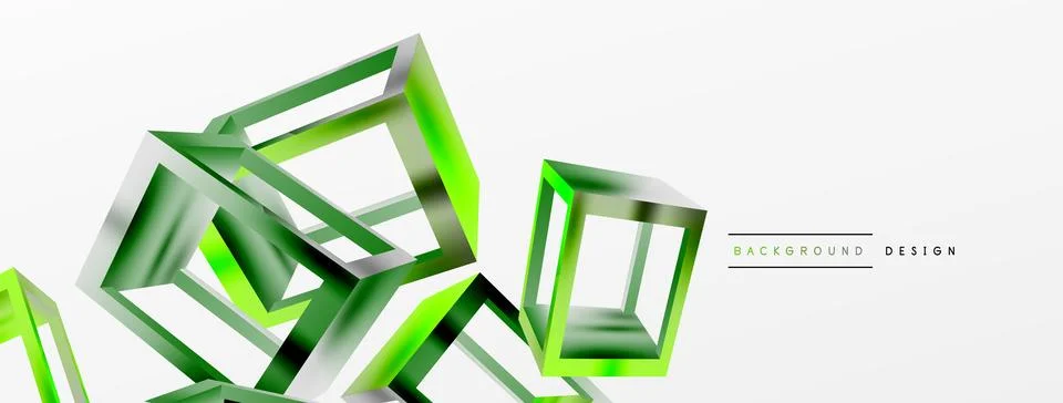 3D cube shapes vector geometric background. Trendy techno business template for 스톡 일러스트