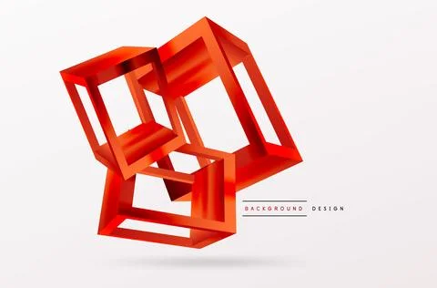 3D cube shapes vector geometric background. Trendy techno business template for Stock Illustration