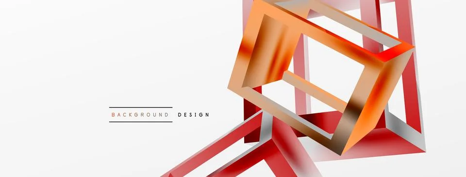 3D cube shapes vector geometric background. Trendy techno business template for Illustrazione stock