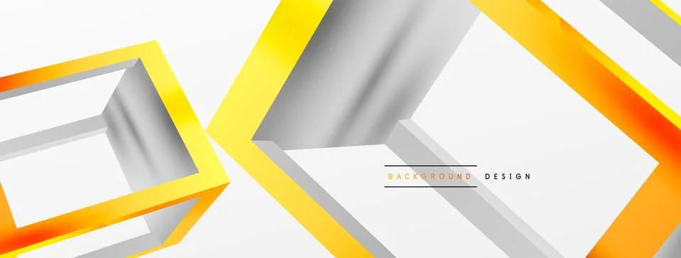 3D cube shapes vector geometric background. Trendy techno business template for Stock Illustration