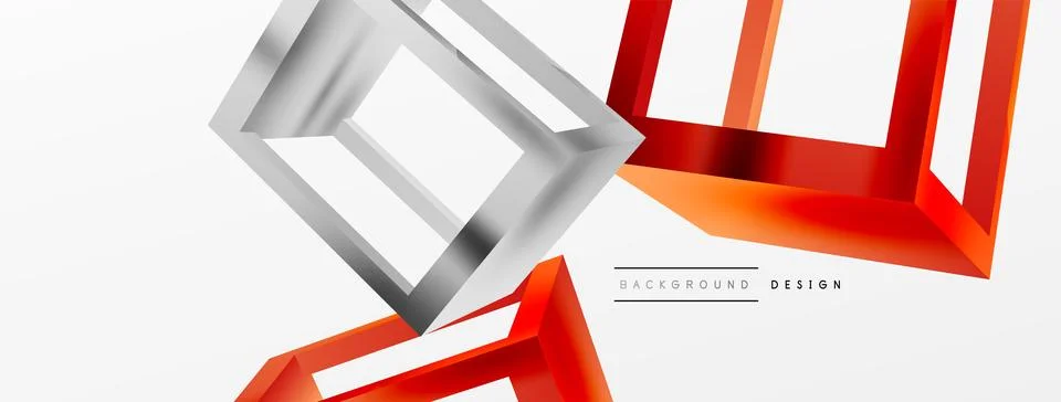 3D cube shapes vector geometric background. Trendy techno business template for 스톡 일러스트