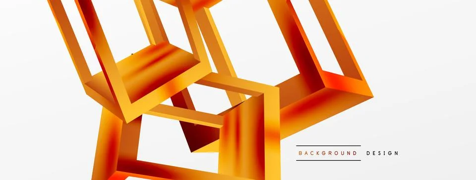 3D cube shapes vector geometric background. Trendy techno business template for Stock Illustration