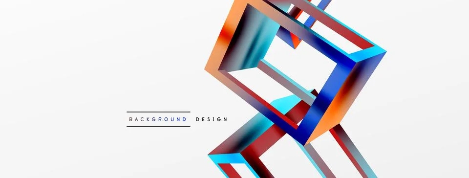 3D cube shapes vector geometric background. Trendy techno business template for 스톡 일러스트
