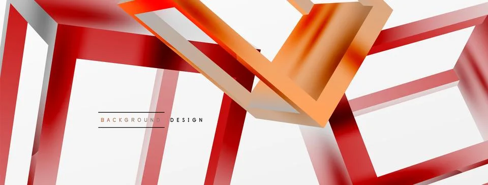 3D cube shapes vector geometric background. Trendy techno business template for Illustrazione stock