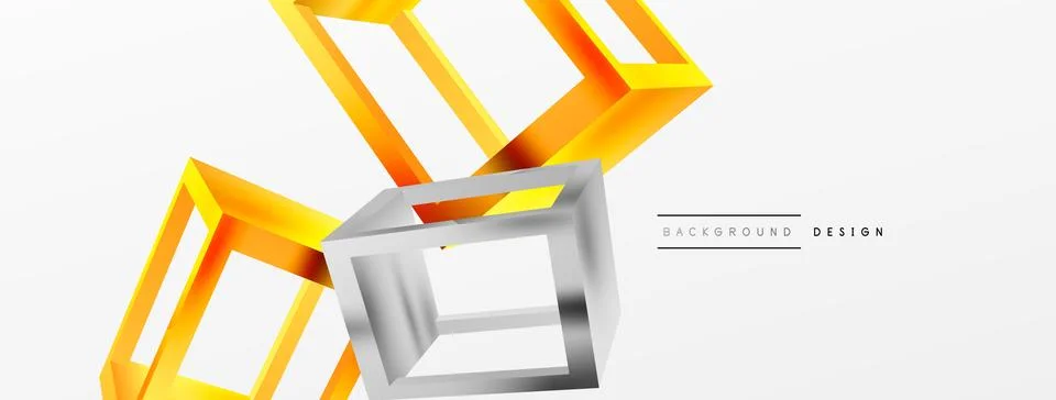 3D cube shapes vector geometric background. Trendy techno business template for 스톡 일러스트