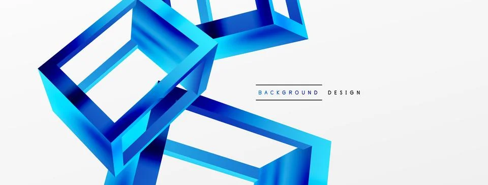 3D cube shapes vector geometric background. Trendy techno business template for Illustrazione stock