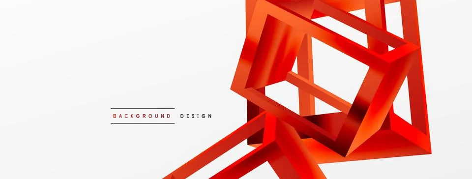 3D cube shapes vector geometric background. Trendy techno business template for 스톡 일러스트