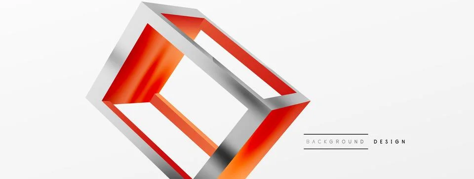 3D cube shapes vector geometric background. Trendy techno business template for Stock Illustration