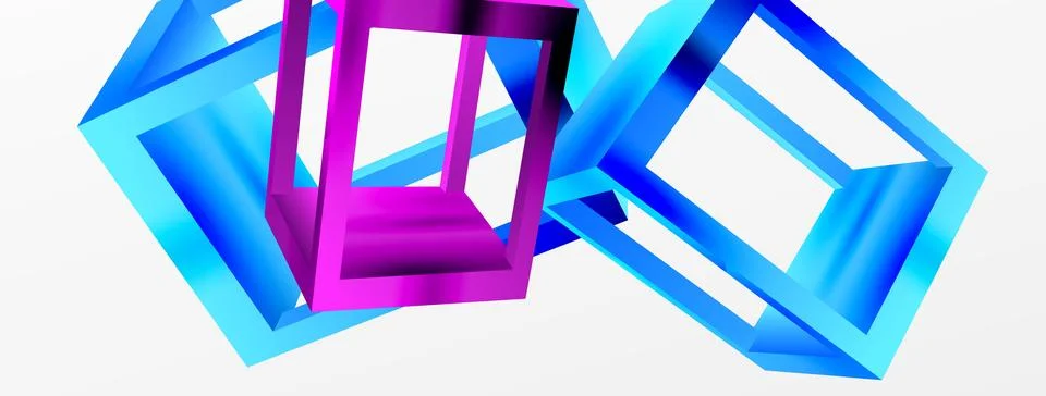 3D cube shapes vector geometric background. Trendy techno business template for 스톡 일러스트