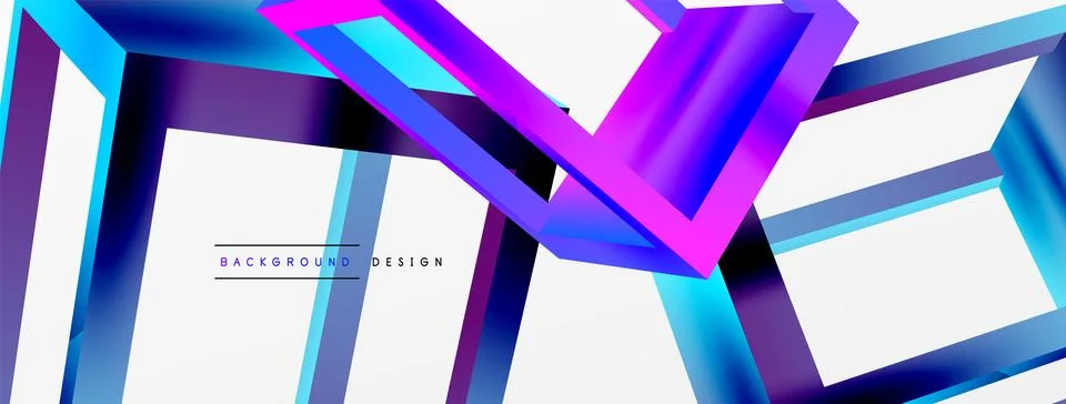 3D cube shapes vector geometric background. Trendy techno business template for Stock Illustration