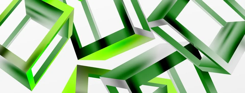 3D cube shapes vector geometric background. Trendy techno business template for Stock Illustration