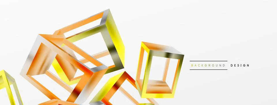 3D cube shapes vector geometric background. Trendy techno business template for 스톡 일러스트