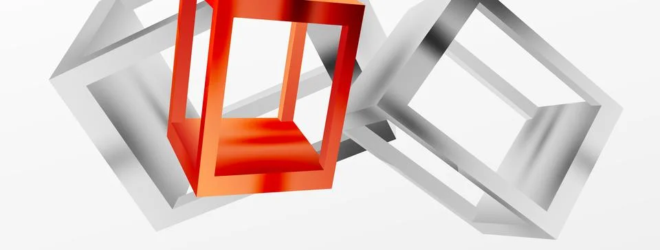 3D cube shapes vector geometric background. Trendy techno business template for 스톡 일러스트