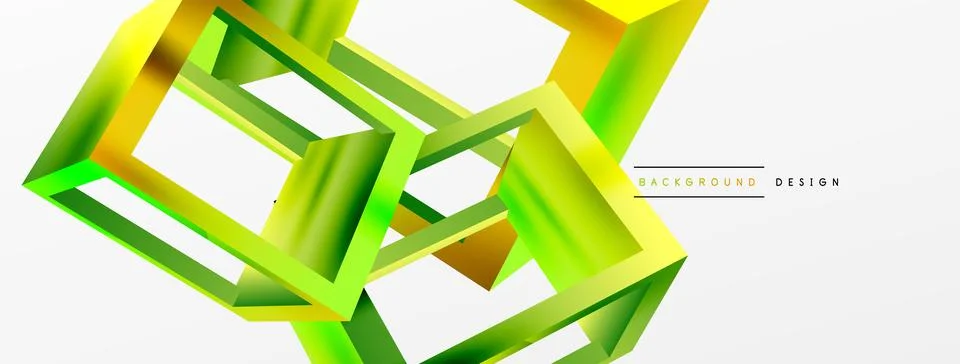 3D cube shapes vector geometric background. Trendy techno business template for Illustrazione stock