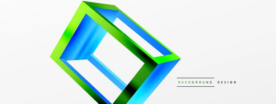 3D cube shapes vector geometric background. Trendy techno business template for Illustrazione stock