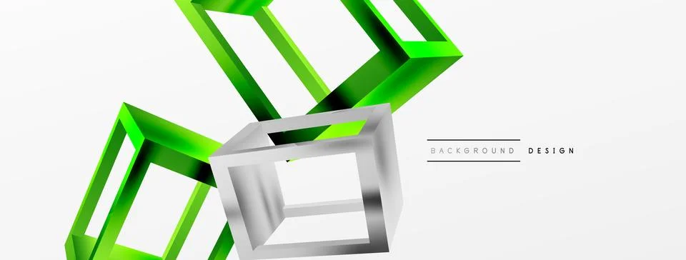 3D cube shapes vector geometric background. Trendy techno business template for 스톡 일러스트