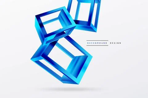 3D cube shapes vector geometric background. Trendy techno business template for 스톡 일러스트