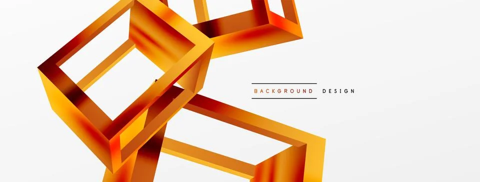 3D cube shapes vector geometric background. Trendy techno business template for Stock Illustration