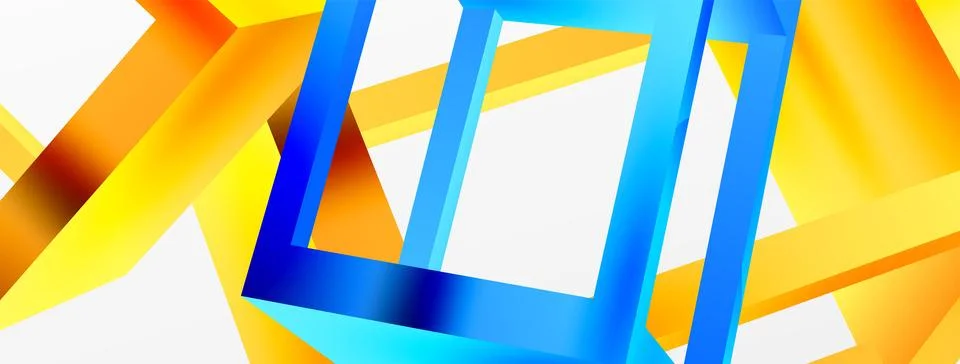 3D cube shapes vector geometric background. Trendy techno business template for Stock Illustration