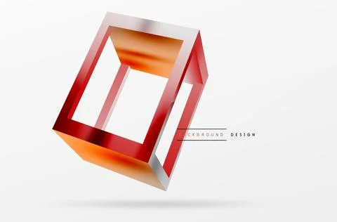 3D cube shapes vector geometric background. Trendy techno business template for Stock Illustration
