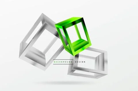 3D cube shapes vector geometric background. Trendy techno business template for Illustrazione stock