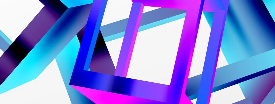 3D cube shapes vector geometric background. Trendy techno business template for Illustrazione stock
