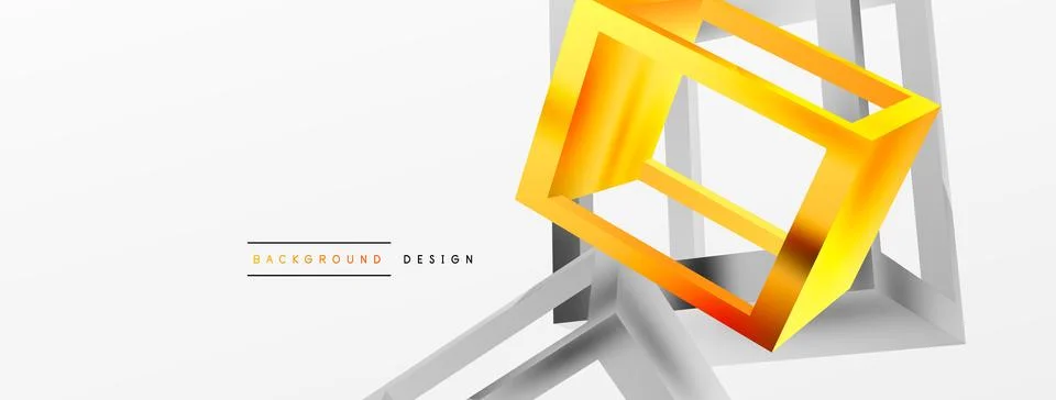 3D cube shapes vector geometric background. Trendy techno business template for Illustrazione stock