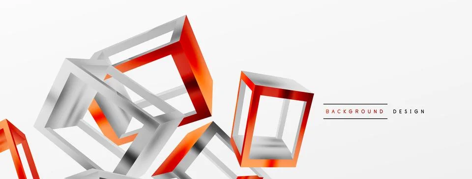 3D cube shapes vector geometric background. Trendy techno business template for Illustrazione stock