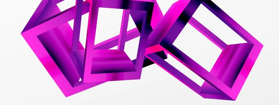 3D cube shapes vector geometric background. Trendy techno business template for Illustrazione stock
