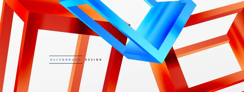 3D cube shapes vector geometric background. Trendy techno business template for 스톡 일러스트