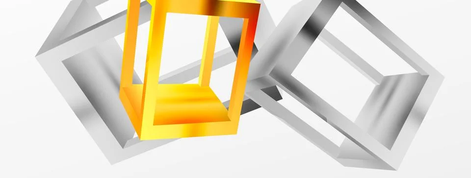 3D cube shapes vector geometric background. Trendy techno business template for Stock Illustration