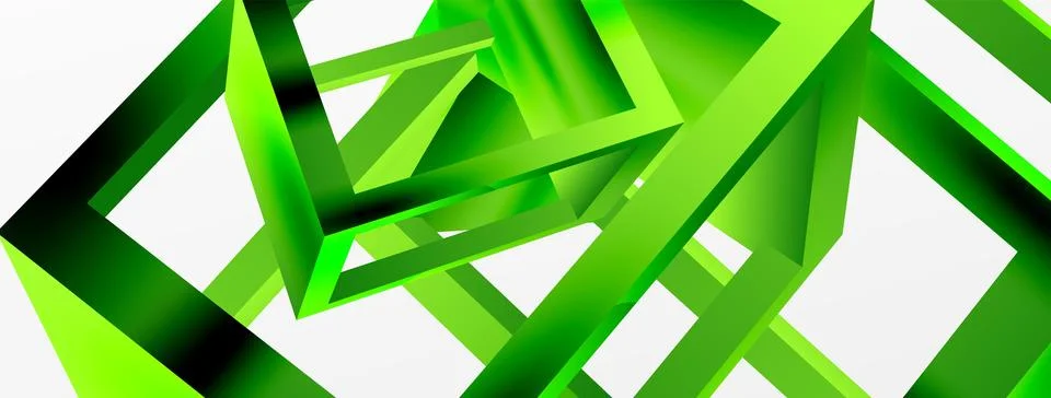 3D cube shapes vector geometric background. Trendy techno business template for Stock Illustration