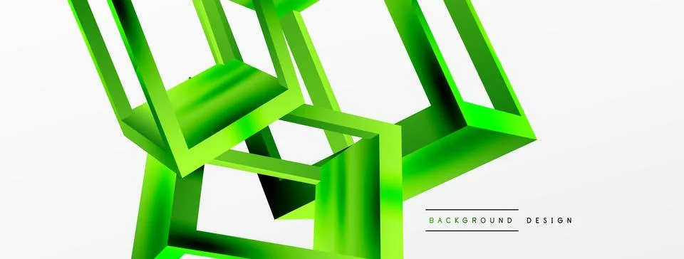 3D cube shapes vector geometric background. Trendy techno business template for 库存插图
