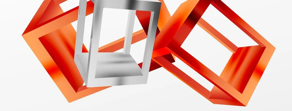3D cube shapes vector geometric background. Trendy techno business template for Stock Illustration