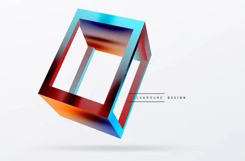 3D cube shapes vector geometric background. Trendy techno business template for Stock Illustration