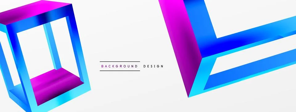 3D cube shapes vector geometric background. Trendy techno business template for イラスト素材