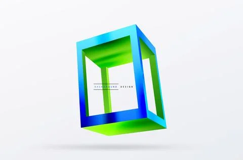3D cube shapes vector geometric background. Trendy techno business template for Stock Illustration