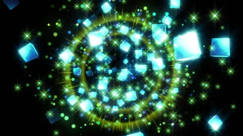 3d cube Shockwave explosion particle flash effect Stock Footage 148842145