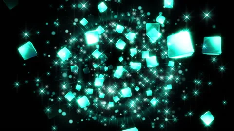 3d cube Shockwave explosion particle flash effect Video stock 148842499