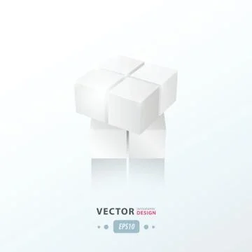 3D Cube Toy Game white color Stock Illustration