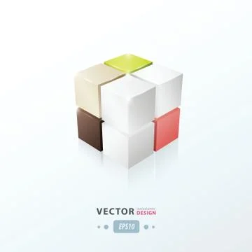 3D Cube. Vector illustration for your design. Stock Illustration
