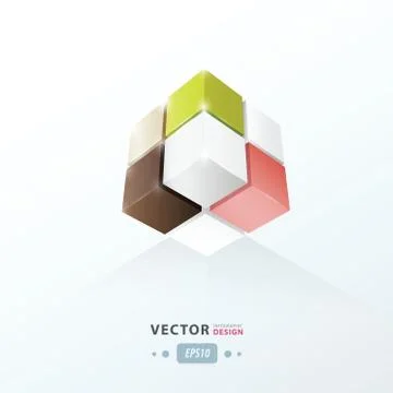 3D Cube. Vector illustration for your design. Stock Illustration