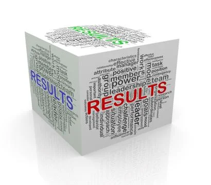 3d cube word tags wordcloud of results Stock Illustration