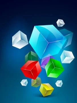 3D cubes, Abstract background. EPS 10. Ilustración de archivo