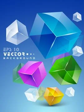 3D cubes, Abstract background. EPS 10. Ilustración de archivo